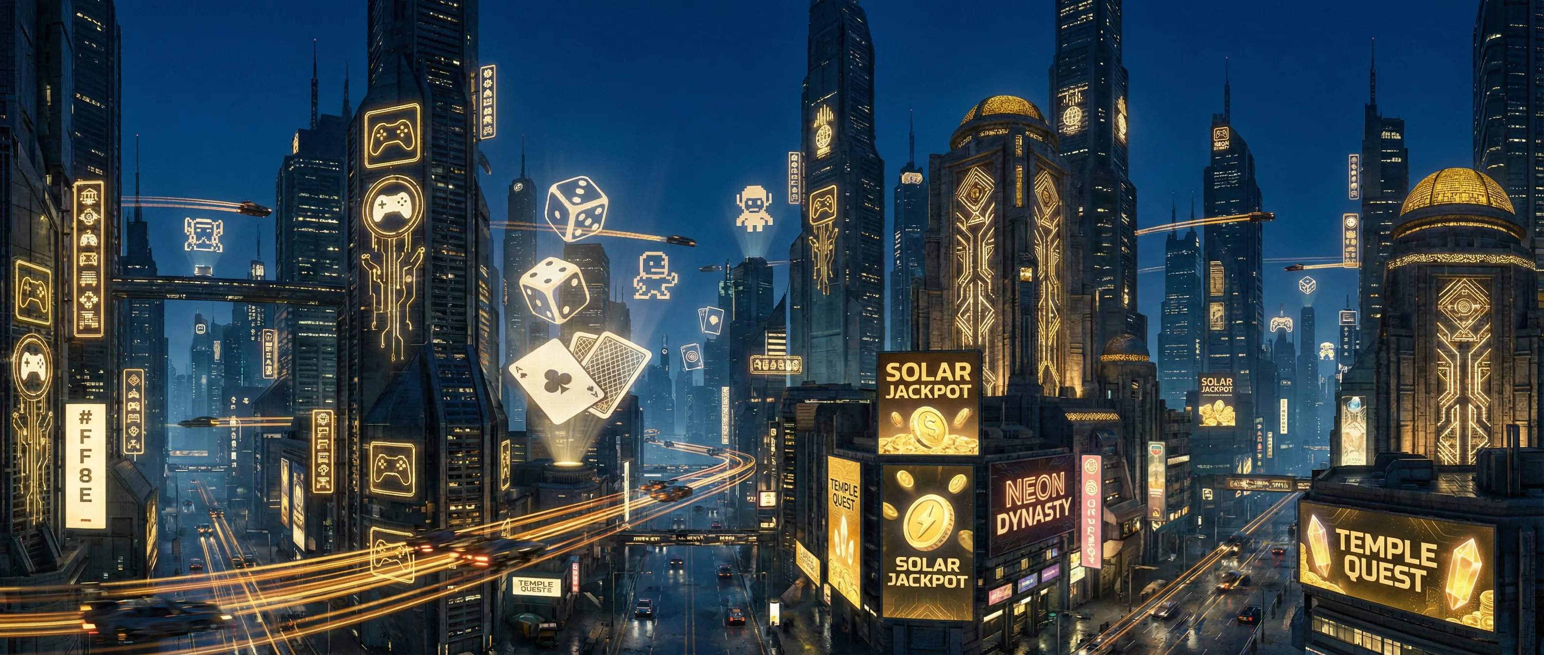raybet - 赛博朋克太阳神殿不夜城全景
